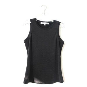Black Clean‎ Girl Tank Top Womens M Minimalist Office Chic VAN TISSE USA
